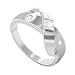 Nickel Free Sterling Silver Crystal Clear Square Cut Cubic Zirconia High Polished and Satin Finished 3mm Band Ring Size 5, 6, 7, 8, 9, 10