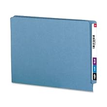 Smead 100% Recycled End Tab Fastener Folder - Letter, Blue, 50 per Box (34170)