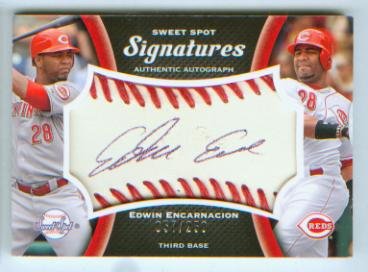 Edwin Encarnacion Autograph 2008 Upper Deck Baseball Sweet Spot Signatures Card #S-EE & #'ed 057/250 Signed Cincinnati Reds / Toronto Blue Jays