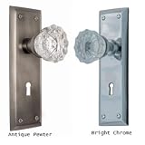 Grandeur Nostalgic Warehouse NYKCRY704569 Double Dummy Antique Brass Interior Door Locks Sets New York Plate With Crystal Knob With A KeyholeMortise & Passage & Privacy & Single Dummy Sets