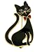 Black cat with bowtie brooch