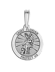 Saint Florian Medal - Available in Solid 14K Yellow or White Gold, or in Sterling Silver