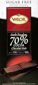 Valor Sugar Free Dark Chocolate, 70% Cacao (3.5 oz/300 g)