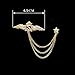 Wing Star Lapel Pin Men Suit Shirt Corsage Collar Chain Brooch Gold