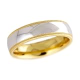 HIS & HER STYLE WEDDING BAND TWO-TONE GOLD