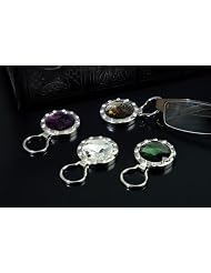 Clear Beaded Magnetic Eyeglass Broach - Eyeglass & ID Badge Holder by EyeglassBroach