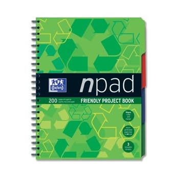 Oxford Réf F02177 npad Cahier de projet en papier recyclé Reliure intégrale 90 g/m² Ligné avec marge 200 pages A4+ Lot de 3 (Import Royaume Uni) Oxford Réf F02177 npad Cahier de projet en papier recyclé Reliure intégrale 90 g/m² Ligné avec marge 200 pages A4+ Lot de 3 (Import Royaume Uni)