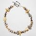 Autumn Hued Czechoslovakian Glass, Gold Vermeil and Sterling Silver Beaded Toggle Bracelet, 8" long, #9395