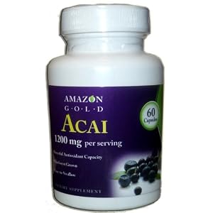 Acai Berry Fruit Capsules- Easy to Swallow- Amazon Gold-now with 1200 Mg Per Serving-60 Capsules- Powerful Antioxidant- Great for Diet & Weight Loss