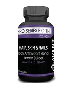 Pro Series Biotin (3,000 mg) Premium Anti-Oxidant Blend | Promotes Healthy Hair, Skin and Nails In Men & Women | Prevent Hair Loss, Wrinkles and Weak Nails | 100% Natural | Made in USA | 30 ct