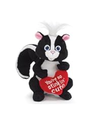 Youre so Stinkin Cute Skunk 8.5" with Red Heart Pillow Animal Plush Valentines