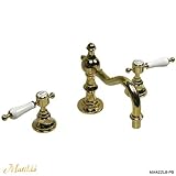 【Matilda】スパニッシュ・キャッスルCL（ブラス） / Spanish Castle CL #PB ネオ・アンティーク水栓 ゴールド色 洗面用8インチ・2レバーハンドル混合栓 3ホール・クラシッ
