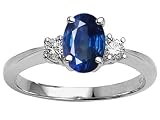1.65 cts Genuine Oval Sapphire Engagement Ring - 14kt White or Yellow Gold