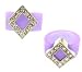 Ring - R50 - Silicone Ring with Diamond Shape Crystal Charm - Size 7 (18mm) ~ Purple