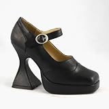 4-1/2 Inch Sexy High Heel Mary Jane Shoe Theatre Costumes Witch Vampire Black Demonia