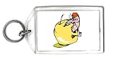 Keychain with apple, drilling, worm, drill, helmet, holes