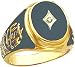 14K Gold Onyx & Diamond U.S. Navy Mens Ring Sz 10