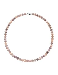 7-7.5mm 20" Multicolor Freshwater Pearl Necklace "AA" Sterling Silver Lobster Clasp