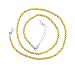 Necklace Cord For Pendants - D5 - Twisted Triple Strand Silk / Satin + 2" Extension Chain (3.5mm / 3/16" thickness) ~ Silver Tone Plated Ends - 20 Inches ~ Gold