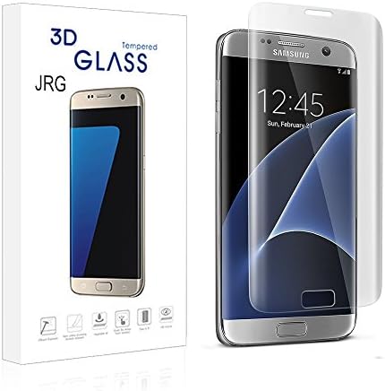 JRG Premium Curved Full Converage Tempered Glass Screen Protector for Samsung Galaxy S7 Edge, Anti-Scratch and Compatible with most cases , Crystal Clear - 1 Pack
