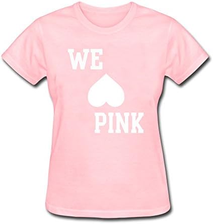 WZJ Women's We Love Pink Ribbon Logo Short Sleeve T-shirt
