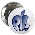 R.I.P. Steve Jobs Cool Blue Apple on a 2.25 inch Pinback Button Badge