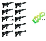 Produkt-Bild: LEGO&reg; STAR WARS - WAFFEN - Waffenset mit 10 automatischen Maschinenpistolen und 1 seltenen Machtblitz in gr&uuml;n - Tommy Gun / MP / Blaster / Gewehre / Pistolen / Gun's