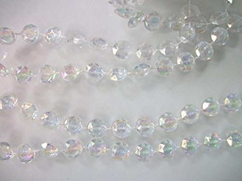 10mm Clear Acrylic Crystal Faceted Gems Garland 25' #2240