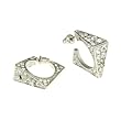 Small Clear Crystal Square Hoop Earrings Fashion Jewelry