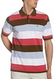 IZOD Men's Short Sleeve Rockwashed Striped Pique Polo