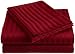 Divatex Home Fashions 340-Thread Count 100-Percent Cotton Woven Stripe Queen Sheet Set, Red