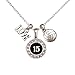 MadSportsStuff Custom Player ID Volleyball Necklace (#15, One Size)