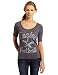 NFL Women's Philadelphia Eagles Heather Vintage Thermal Sleeve Athletic Tee (Charcoal Wash, X-Large)