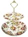 Two Tiered Fine China Tea Party Serving Tidbit Tray - Antique Rose Pattern