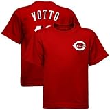 Majestic Cincinnati Reds #19 Joey Votto Youth Red Player T-shirt