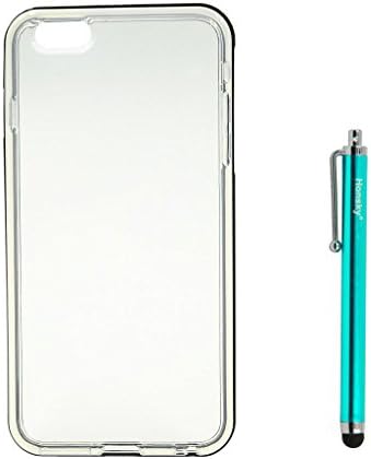 iPhone 6 (4.7") Case,Honsky®- Flexible TPU & Solid PC Frame Cover - [1.2 MM THICK][DUAL LAYER EDGE][Polished][Scratch Resistance][Shock Resist][Washable][Slip Resistant] - Hybrid Dual Impact Bumper Jelly Case - ECO-Friendly Packaging - Plastic Cute for iPhone 6 4.7 inch (2014) -Crystal & Black