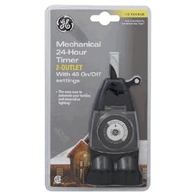 GE Outdoor Mechanical 24-Hour Timer 2 -Outlet with 48 On Off Settings by Santa's Best