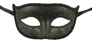 Burlesque-Boutique Women's Sexy Sparkle Venetian Half Mask-Mardi Gras Halloween Costume Party, Black, One Size