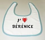 Bavoir de bébé avec J'aime Bérénice