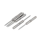 uxcell 磁気T5 トルクス スクリュードライバー ビット ラウンドシャンク　グレー 5本入り 5mmx60mm