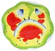 Ceramic Pottery Marine Life Crab Plates 9"D Set / 2