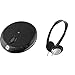 GPX PC301B Portable CD Player with Stereo Earbuds and Anti-Skip Protection (PC301B) & Panasonic Headphones On-Ear Lightweight with XBS RP-HT21 (Black & Silver)