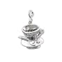 Sterling Silver Diamond Tea Cup Charm (1/10 cttw)