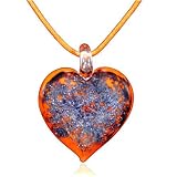 Search : Orange Heart Purple Murano Glass Pendant Gift Necklace Fashion Jewelry &