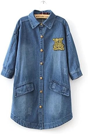 Women's Jeans Coats Loose Half Sleeve Denim Trench Coat Plus Size
