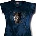 Suchen : Wolf W&ouml;lfe - Damen T-Shirt, talliert - handgebatikt, 100% Baumwolle
