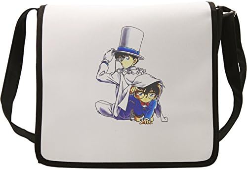 Hflove Unisex Lovely Student Detective Conan Anime Single Shoulder Bag Conan Teens Messenger Bag (Beige-A)