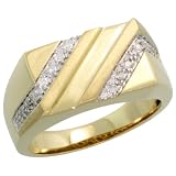 14k Gold Mens Diamond Ring, w/ 0.14 Carat Brilliant Cut Diamonds, 7/16 wide 41q kdfWYpL. SL160 14k Gold Mens Diamond Ring, w/ 0.14 Carat Brilliant Cut Diamonds, 7/16 wide