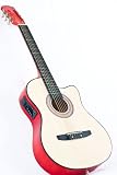 Natural Electric Acoustic Guitar Cutaway Style with Accessories