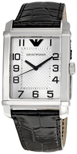 Emporio Armani Mens AR0486 Classic Silver Dial Watch